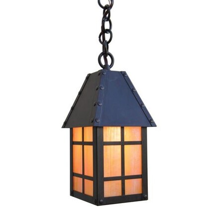 Arroyo Craftsman 5" Hampton Pendant, Black, Clear Seedy Glass HAH-5CS-BK